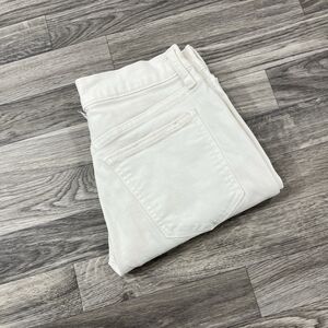 GAP Women’s Slim Straight White Jeans Size 26 Regular Distressed Raw Hem